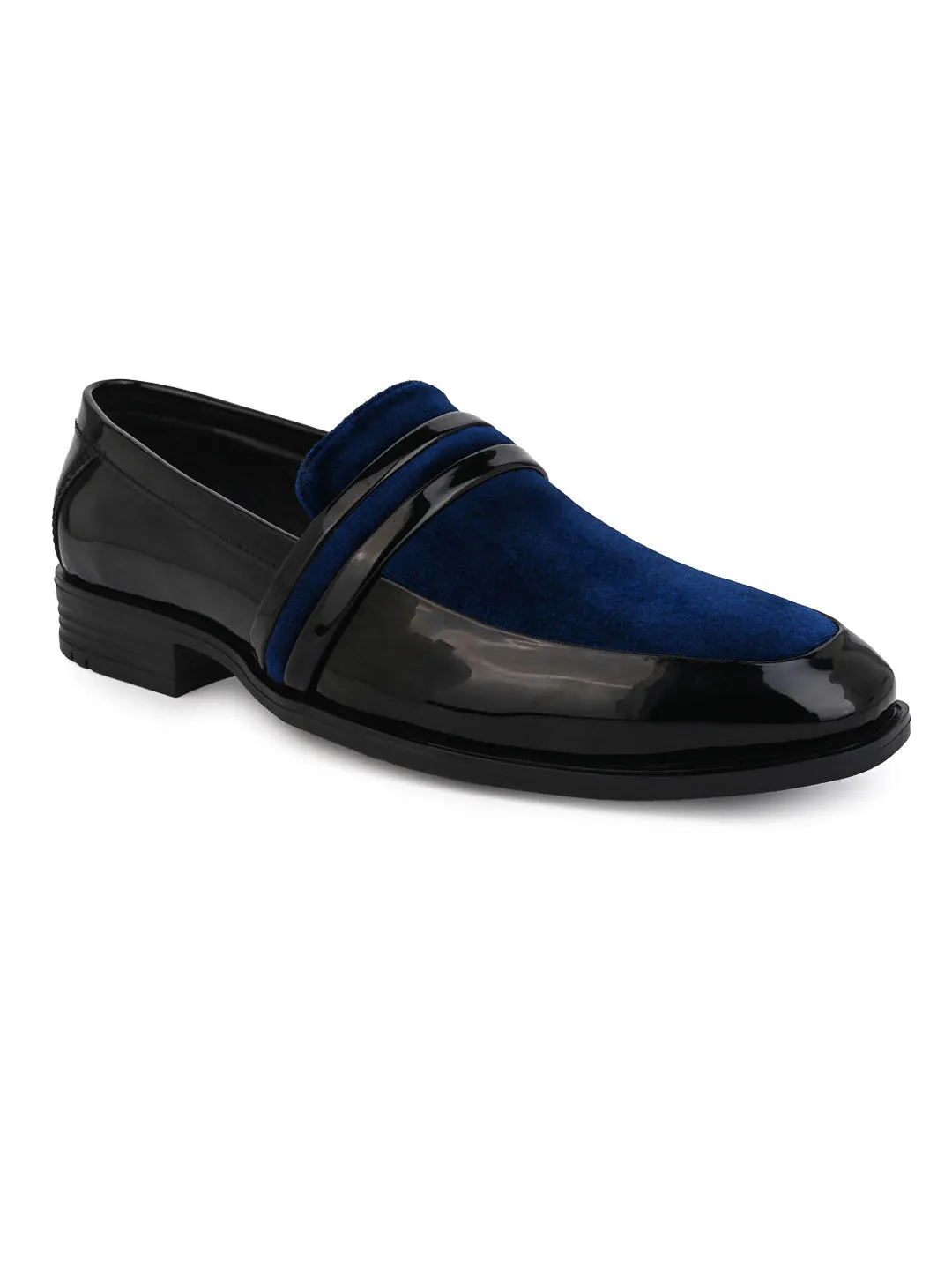 Alberto Torresi Wedding Black Patent Blue Suede Shoes