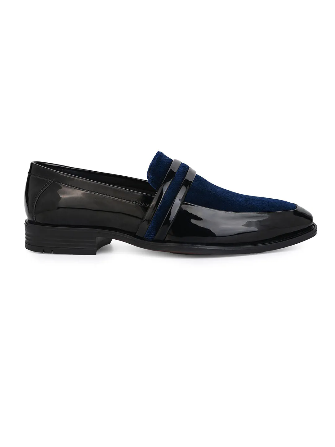 Alberto Torresi Wedding Black Patent Blue Suede Shoes