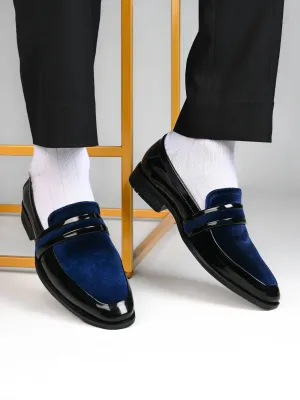 Alberto Torresi Wedding Black Patent Blue Suede Shoes