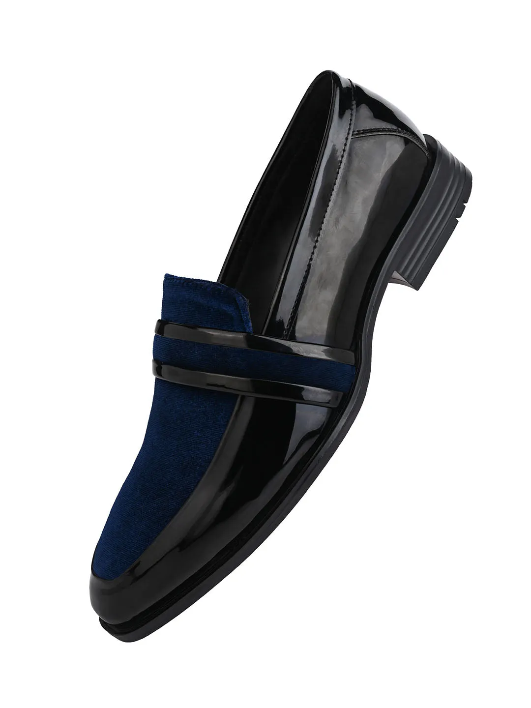 Alberto Torresi Wedding Black Patent Blue Suede Shoes