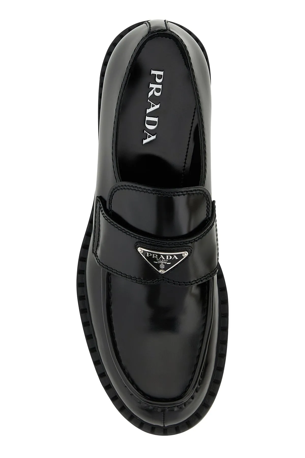 Black leather Chocolate loafers