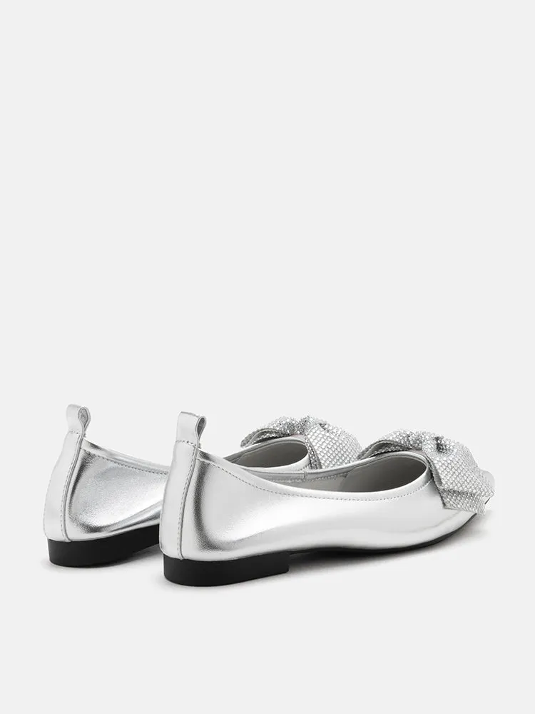 Blakely Crystal Embellished Bow Pointed Toe Flats