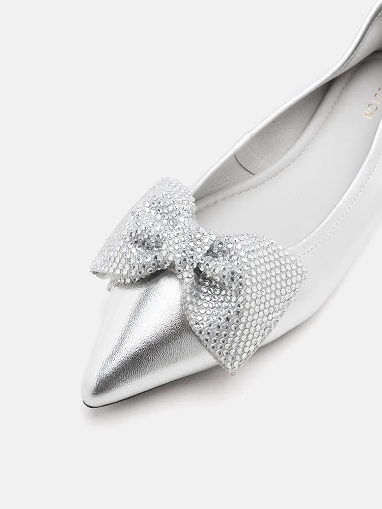 Blakely Crystal Embellished Bow Pointed Toe Flats