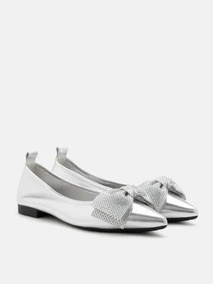 Blakely Crystal Embellished Bow Pointed Toe Flats