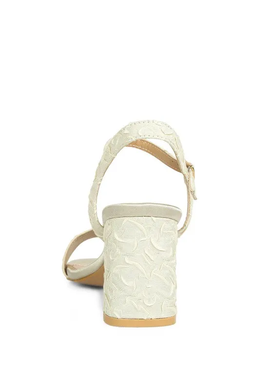 Block Heel Pin Buckle Ankle Straps Sandals