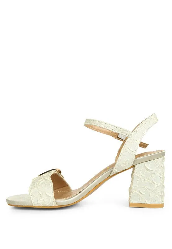 Block Heel Pin Buckle Ankle Straps Sandals