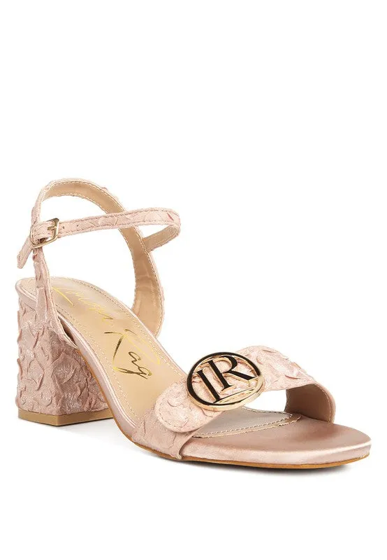 Block Heel Pin Buckle Ankle Straps Sandals