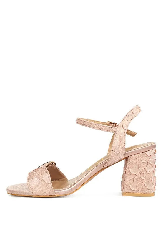 Block Heel Pin Buckle Ankle Straps Sandals
