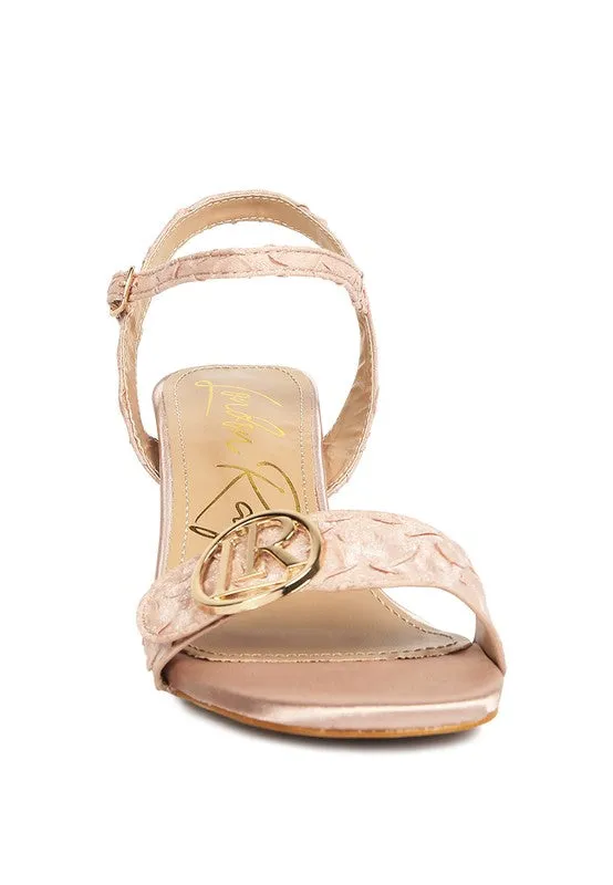 Block Heel Pin Buckle Ankle Straps Sandals