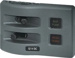 Blue Sea Water Resistant Fuse Panel 2 Switch 4302 | 24
