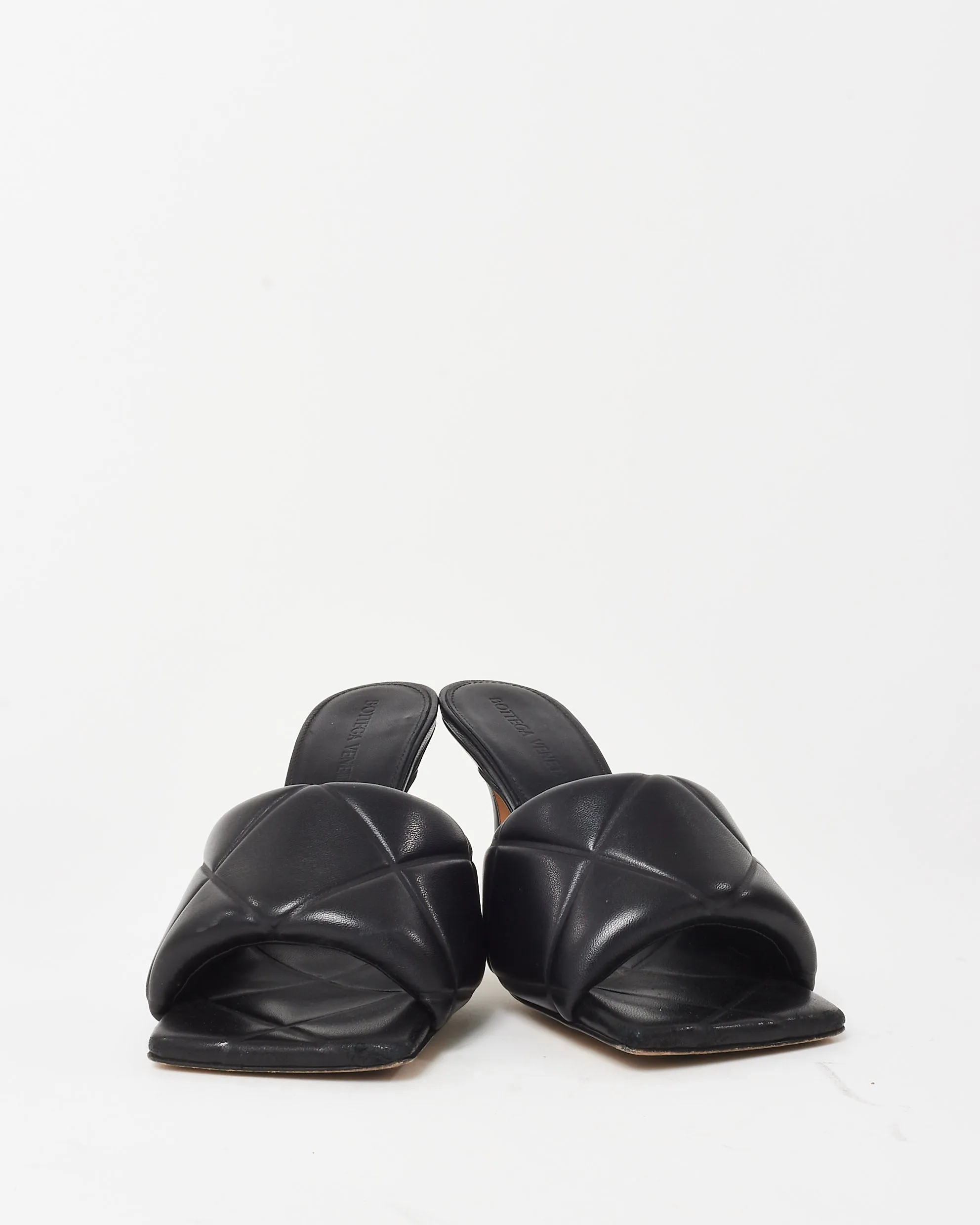 Bottega Veneta Black Intrecciato Leather Lido Sandals - 36