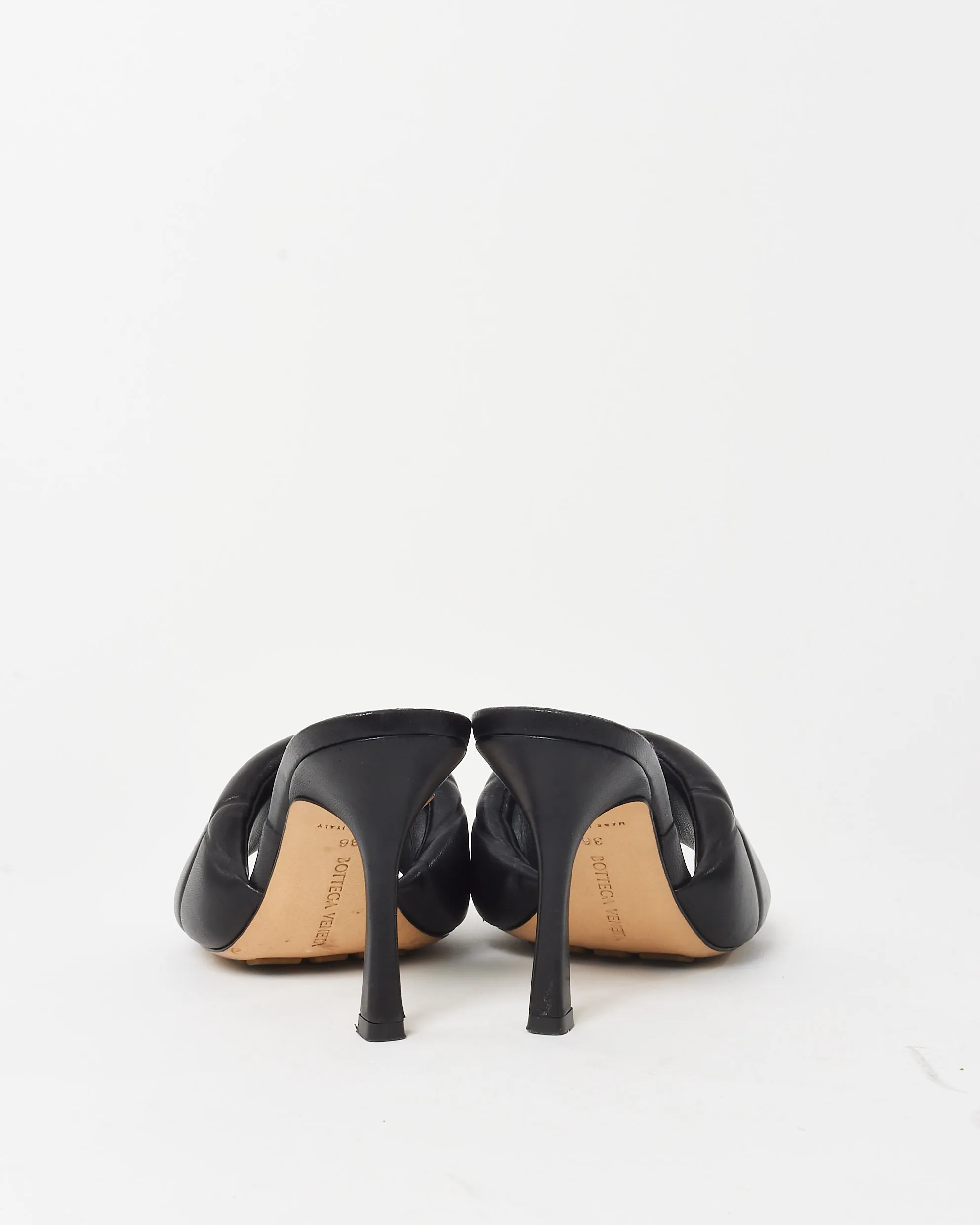 Bottega Veneta Black Intrecciato Leather Lido Sandals - 36