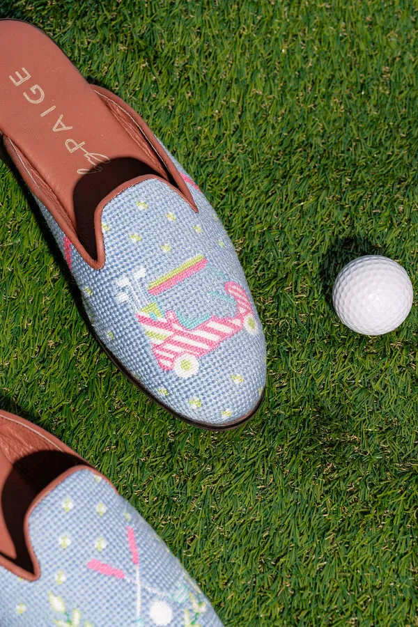BY PAIGE - NEEDLEPOINT MULE IN GOLF