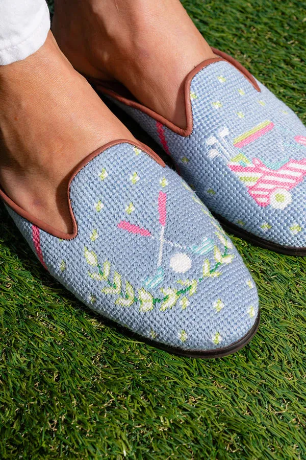 BY PAIGE - NEEDLEPOINT MULE IN GOLF