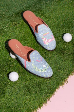 BY PAIGE - NEEDLEPOINT MULE IN GOLF