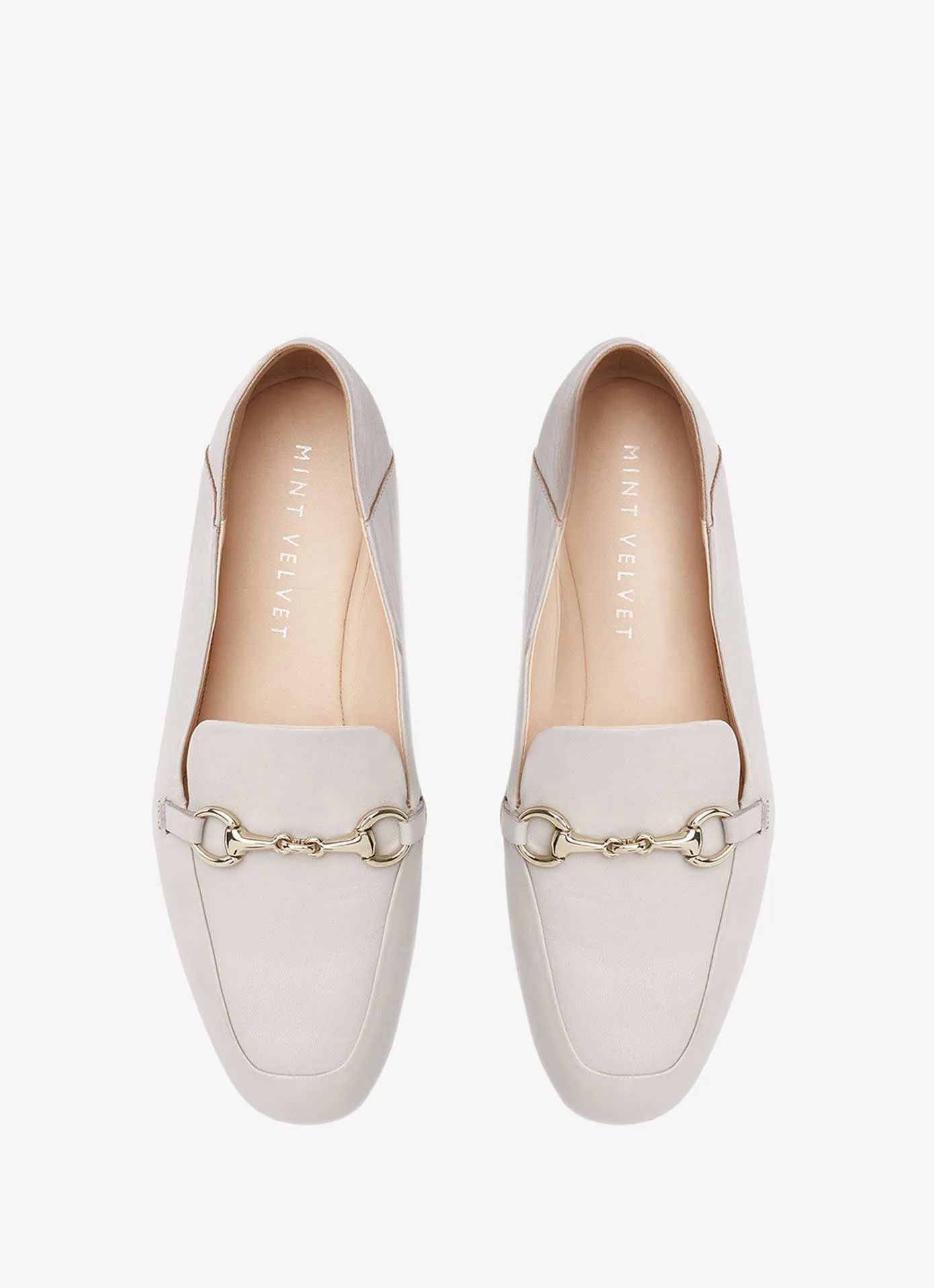 Camille Beige Leather Loafers
