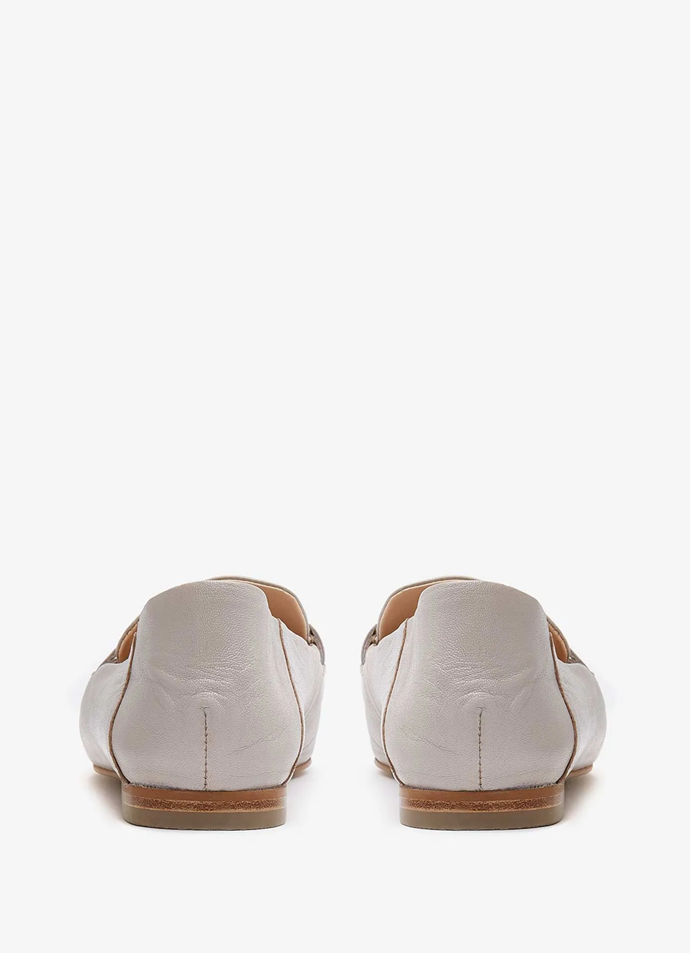 Camille Beige Leather Loafers