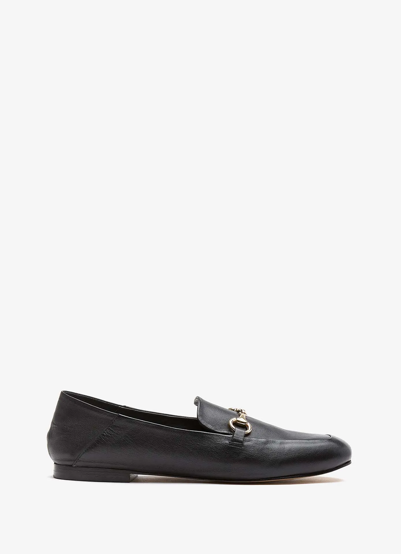 Camille Black Leather Loafers