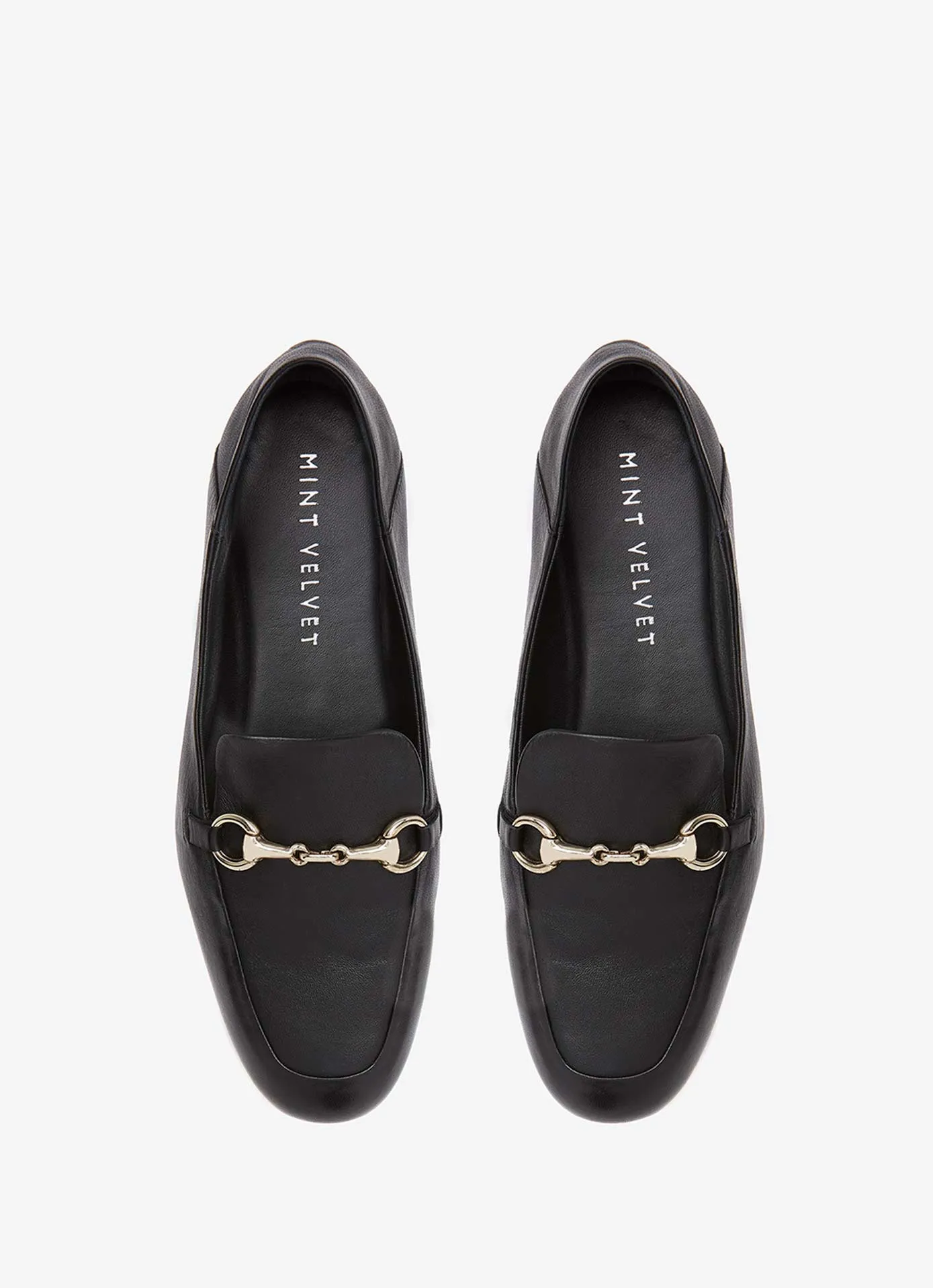 Camille Black Leather Loafers