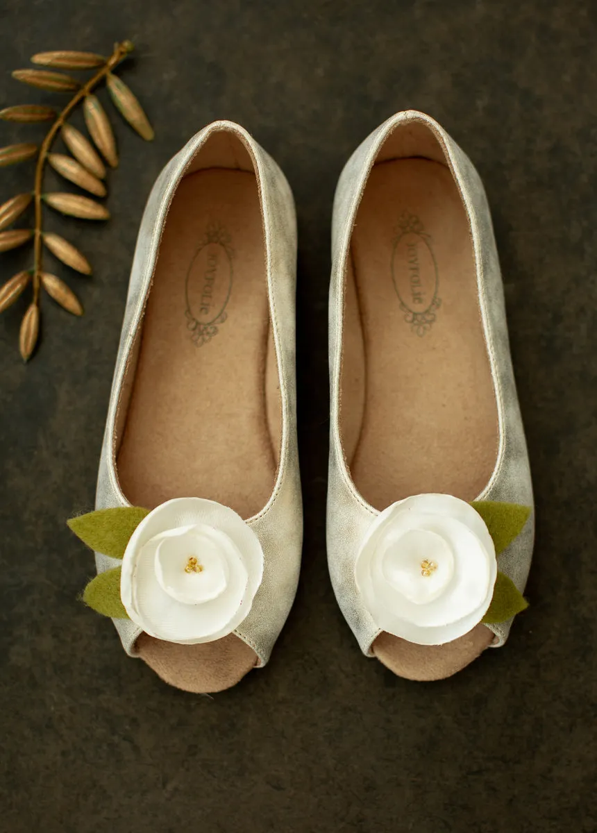 Charlotte Flower Girl Flat in Ivory