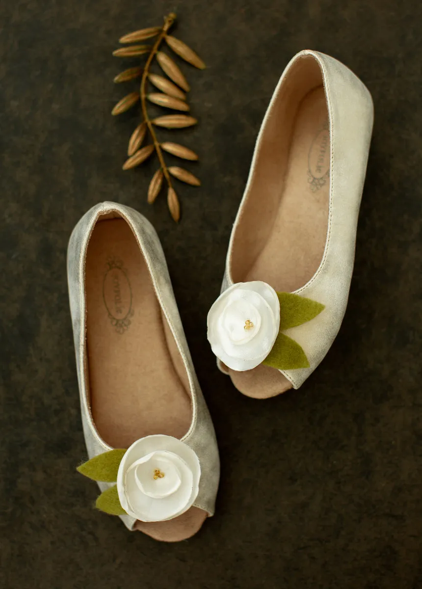 Charlotte Flower Girl Flat in Ivory