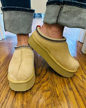 Corkys "Pillow Talk" Camel Faux Suede Slip-Ons Final Sale