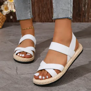Crisscross Open Toe Flat Sandals - ships in 5-10 business days