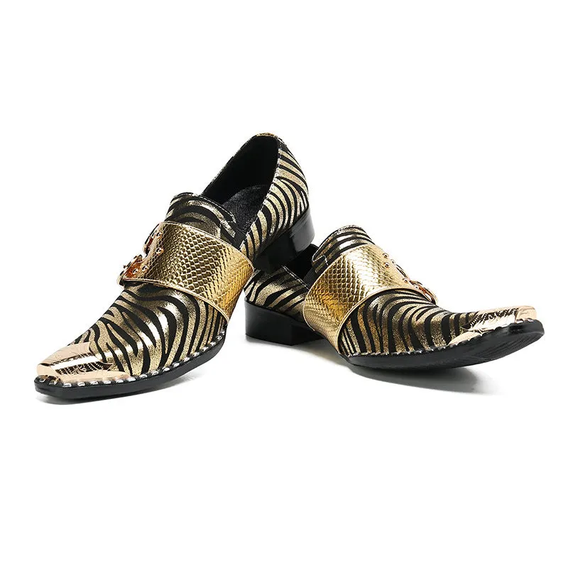 European station cowhide horsebit men's shoes, spring and autumn thick-soled business casual leather shoes, British trendy slip-on loafers