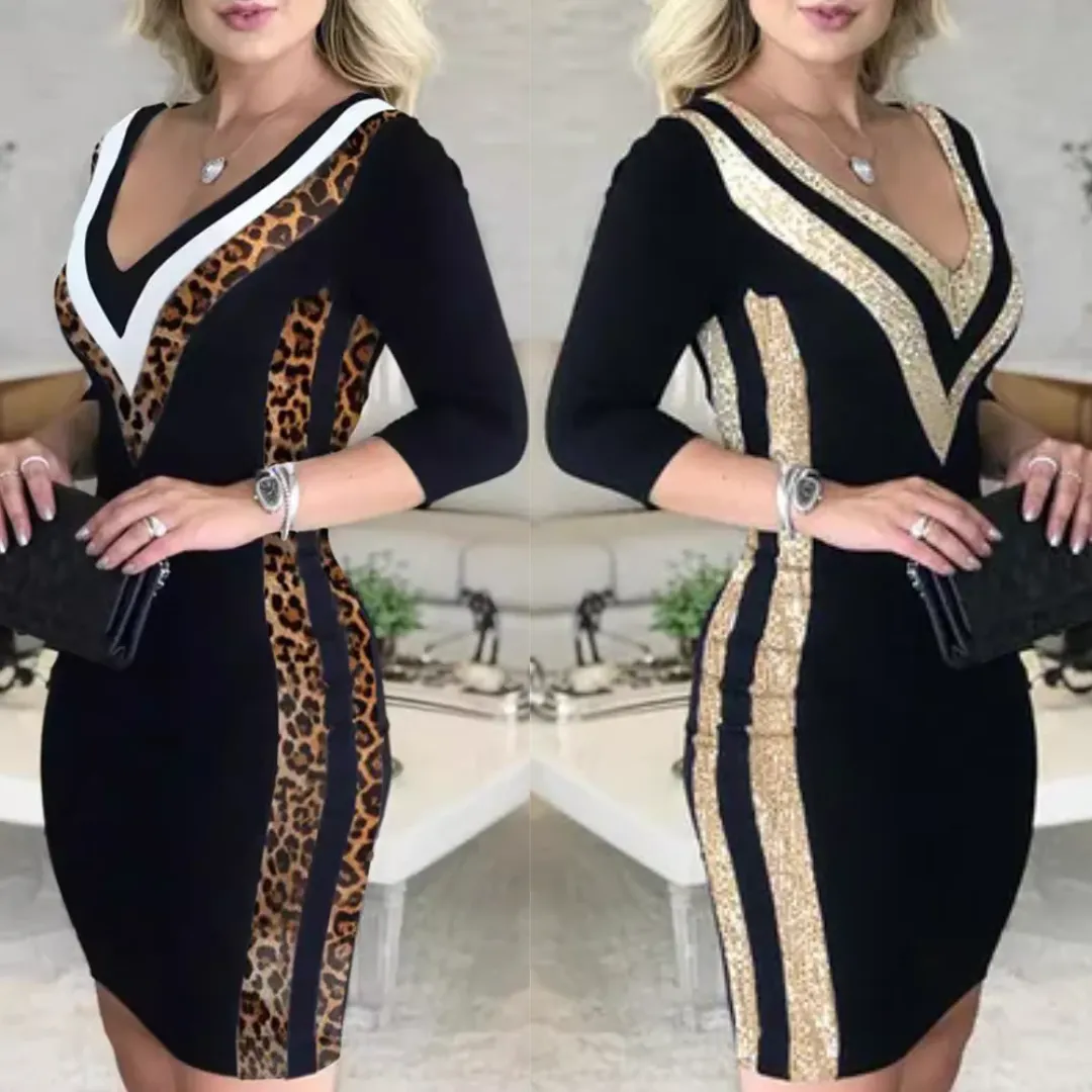 FELINA - Modern Panel Bodycon Dress