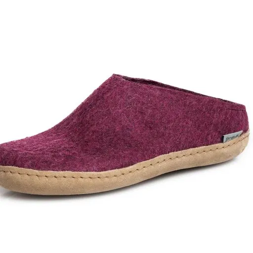 Glerups Slip On Leather Sole Shoes - Cranberry