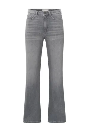 Grey wide-leg jeans with high waist (L32)
