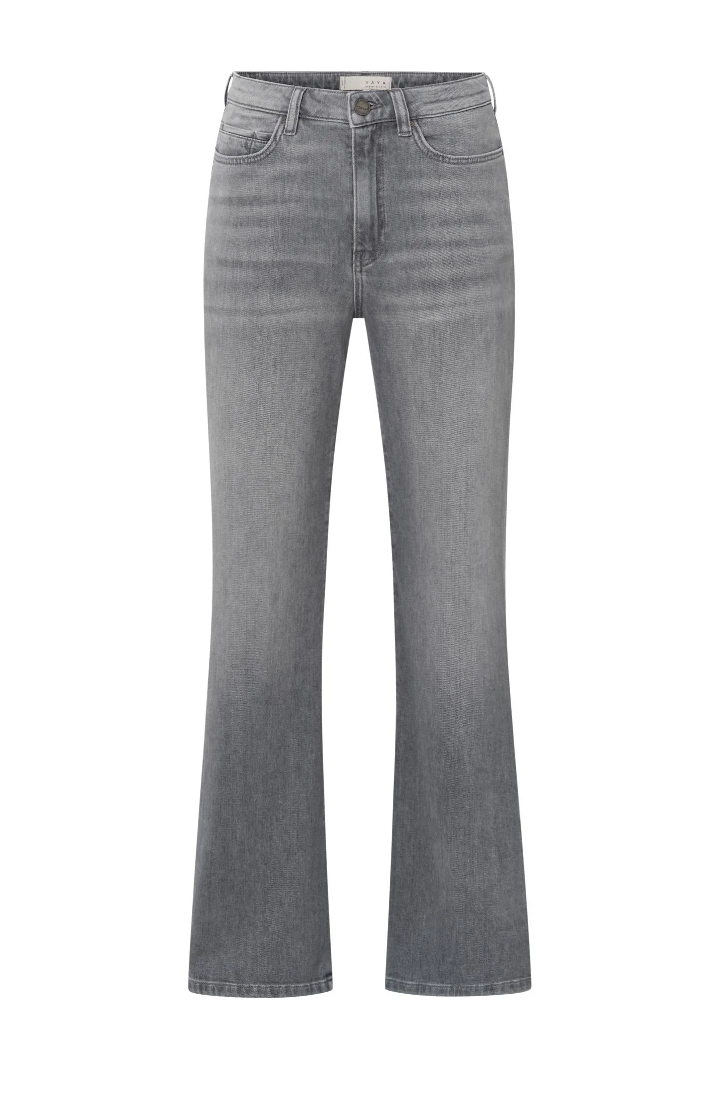 Grey wide-leg jeans with high waist (L32)