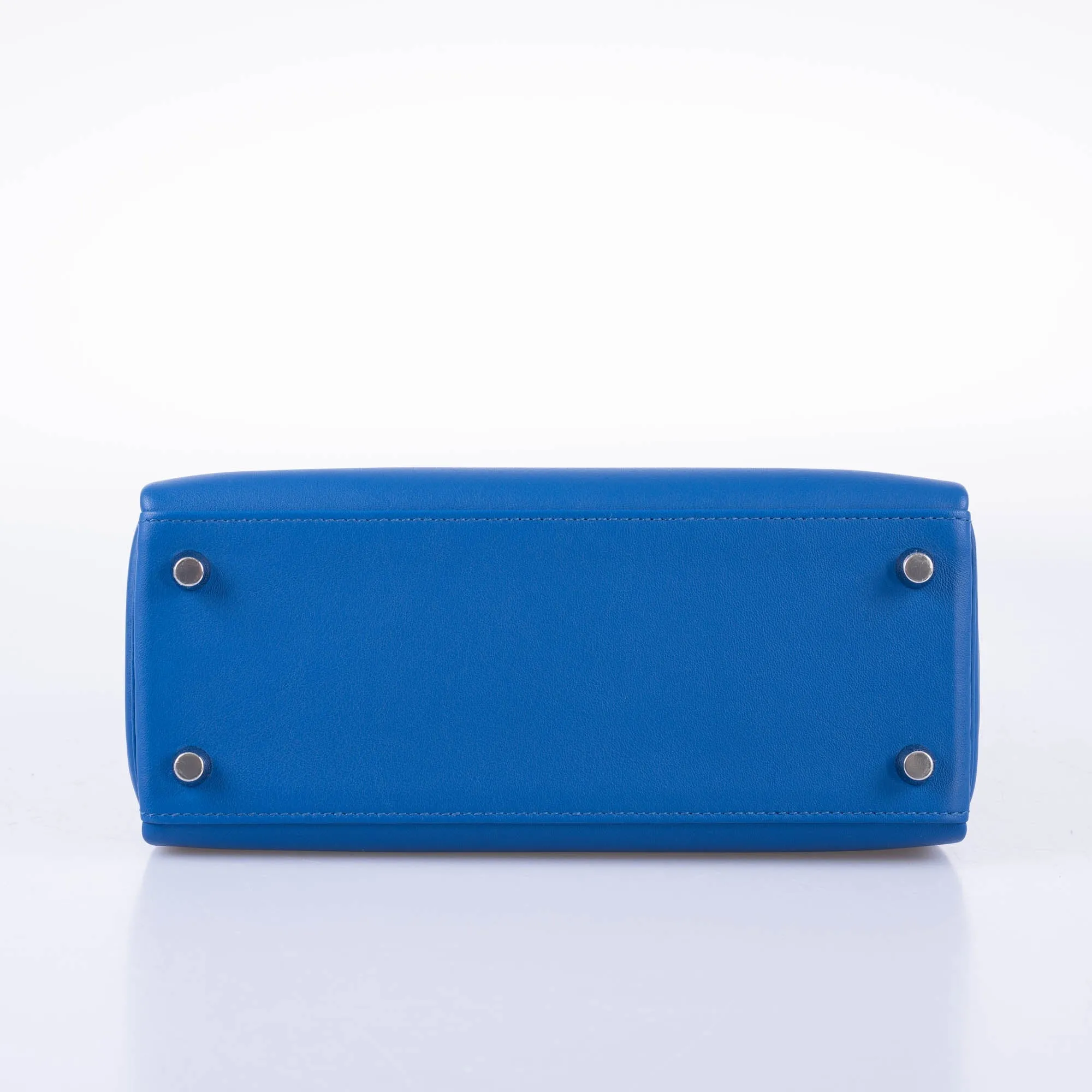 Hermès Kelly 25 Retourne Blue France Swift Palladium Hardware