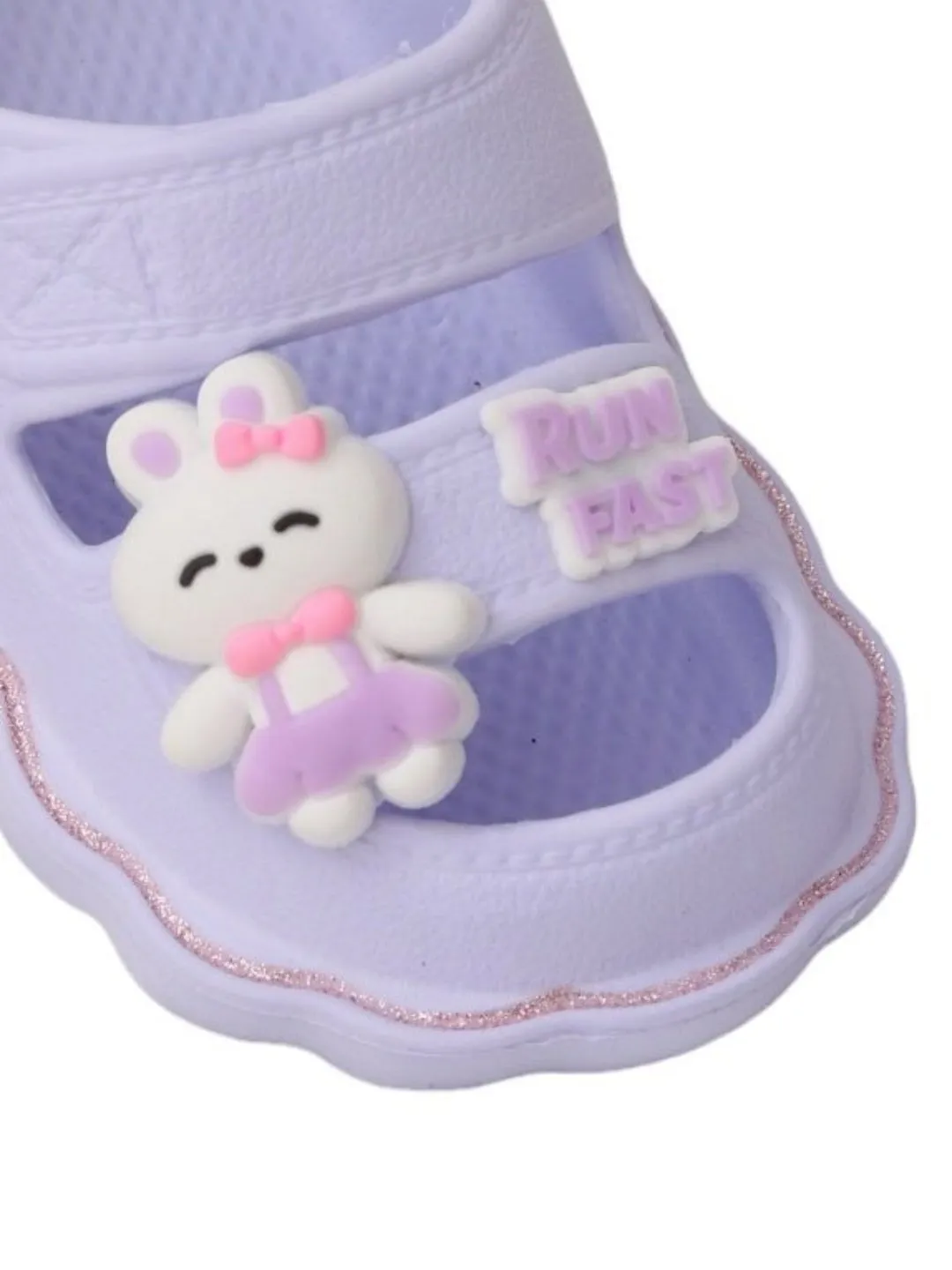 Kids' Cozy Lavender Sandals with Adorable Bunny Design