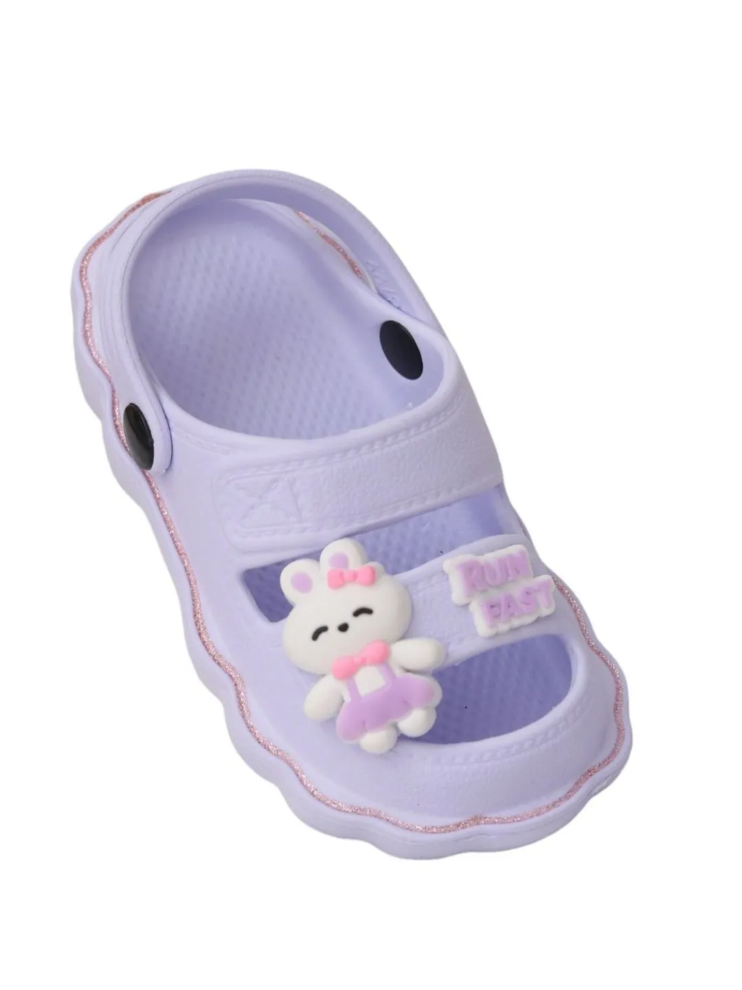Kids' Cozy Lavender Sandals with Adorable Bunny Design