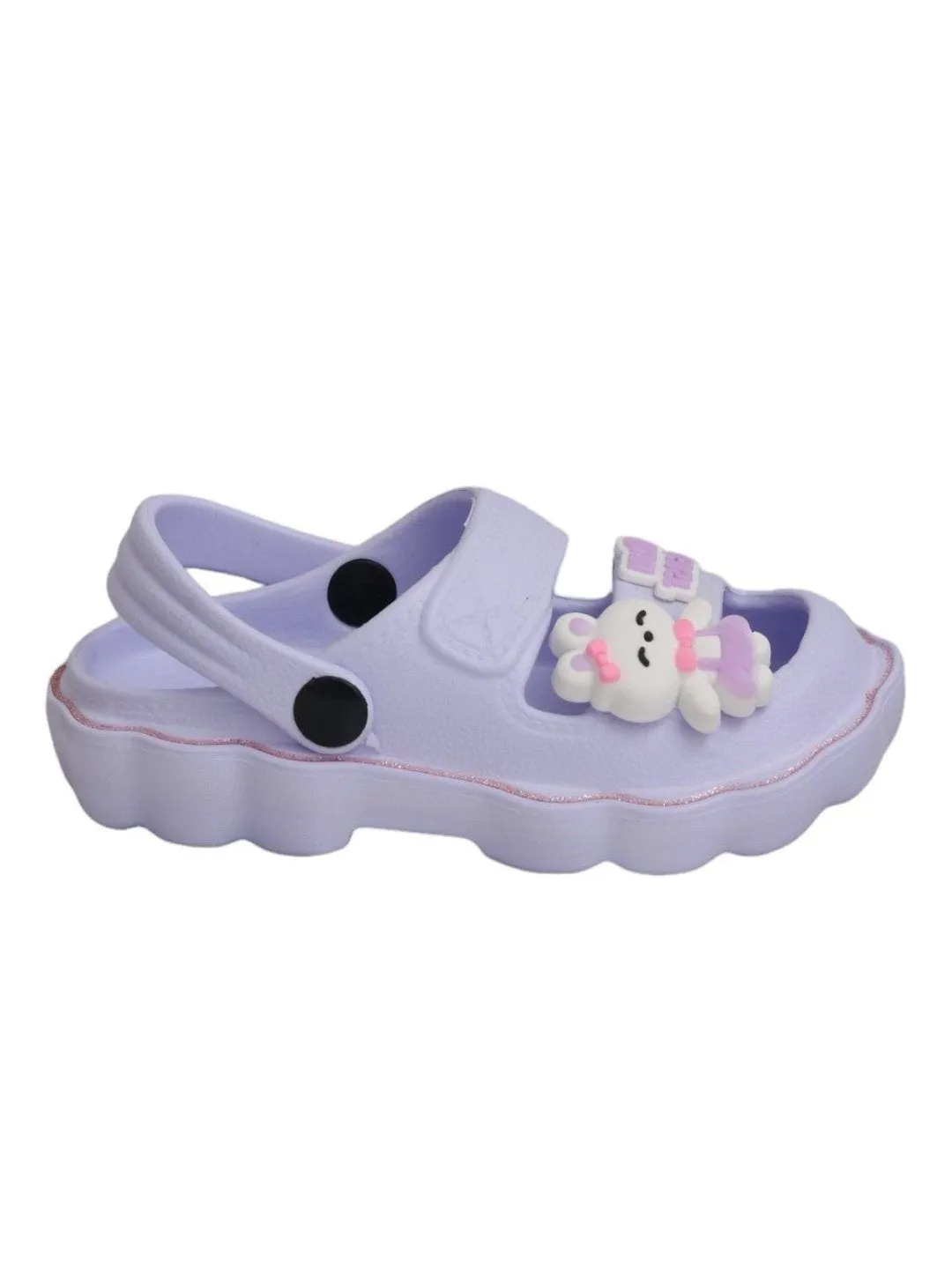 Kids' Cozy Lavender Sandals with Adorable Bunny Design