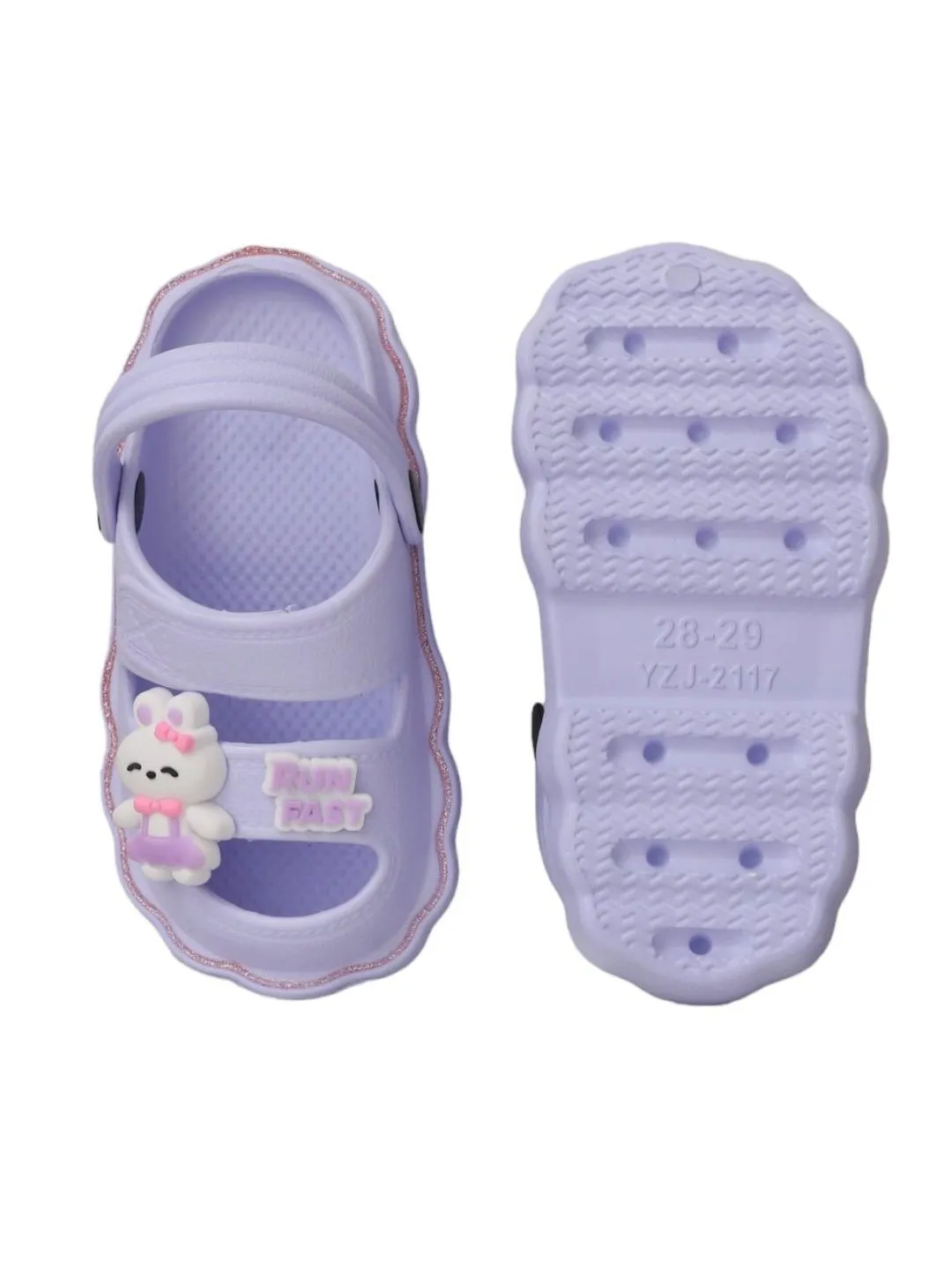 Kids' Cozy Lavender Sandals with Adorable Bunny Design