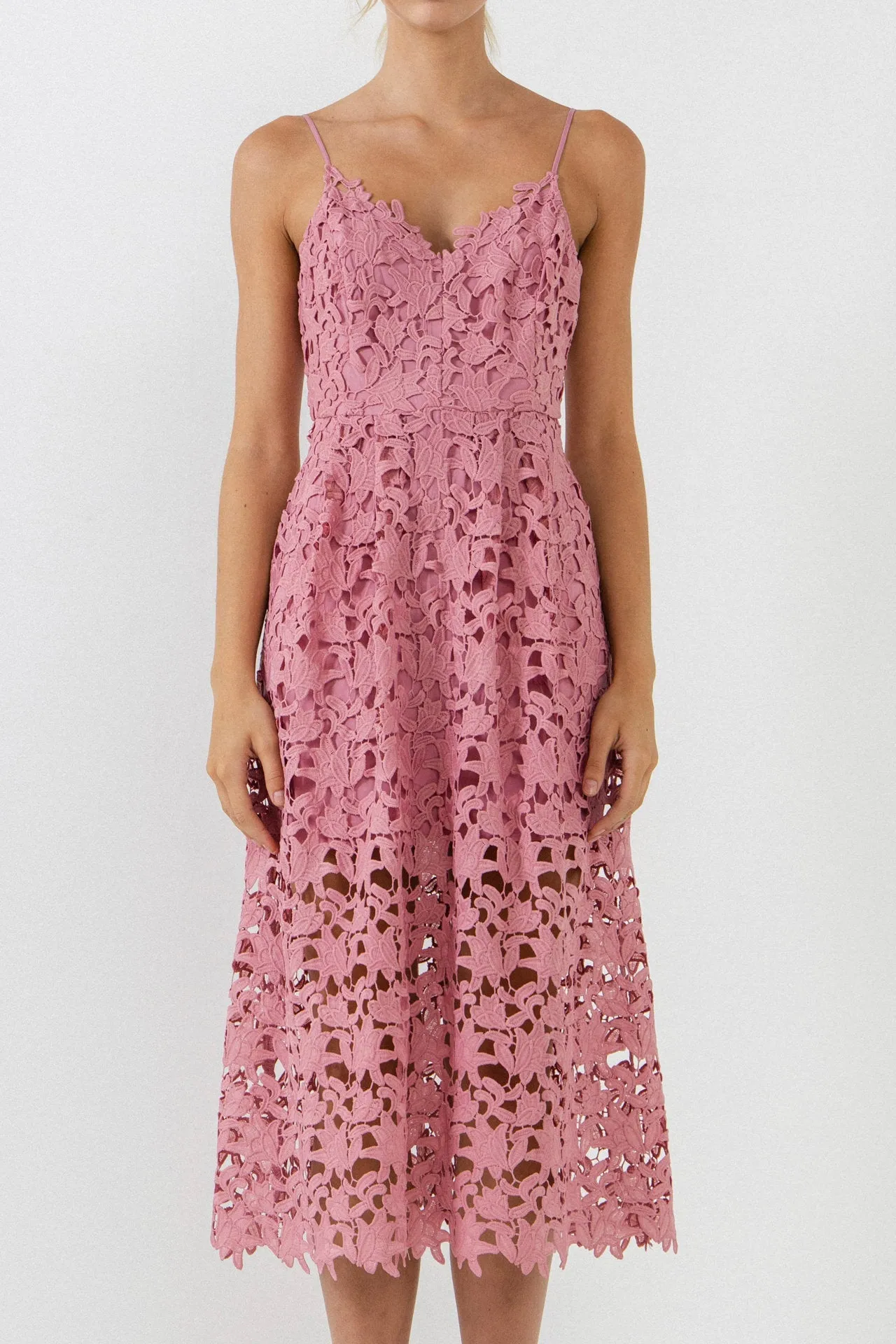 Lace Cami Midi Dress