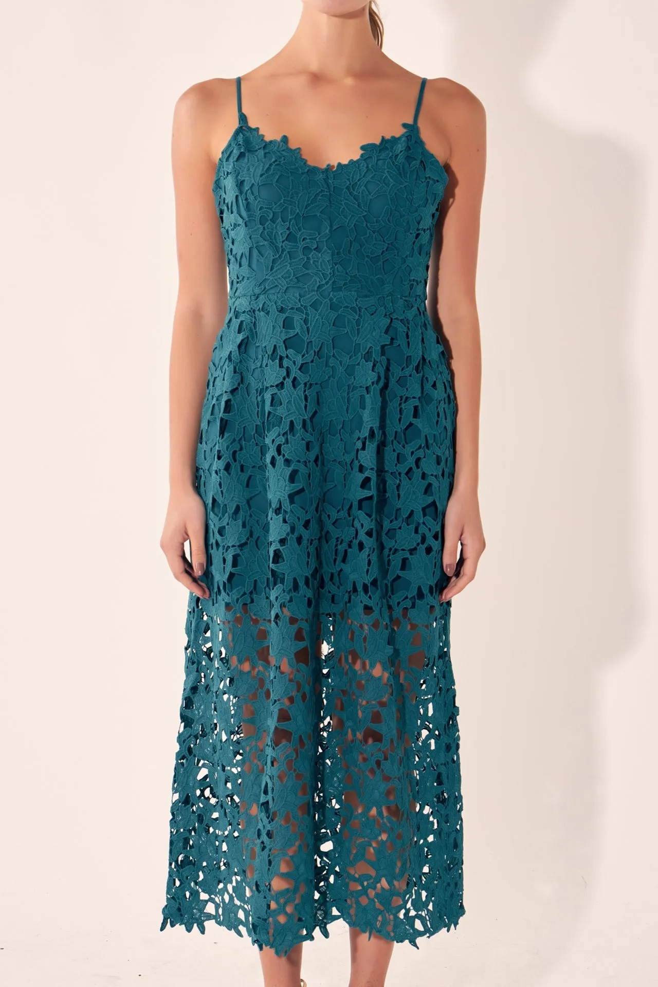 Lace Cami Midi Dress