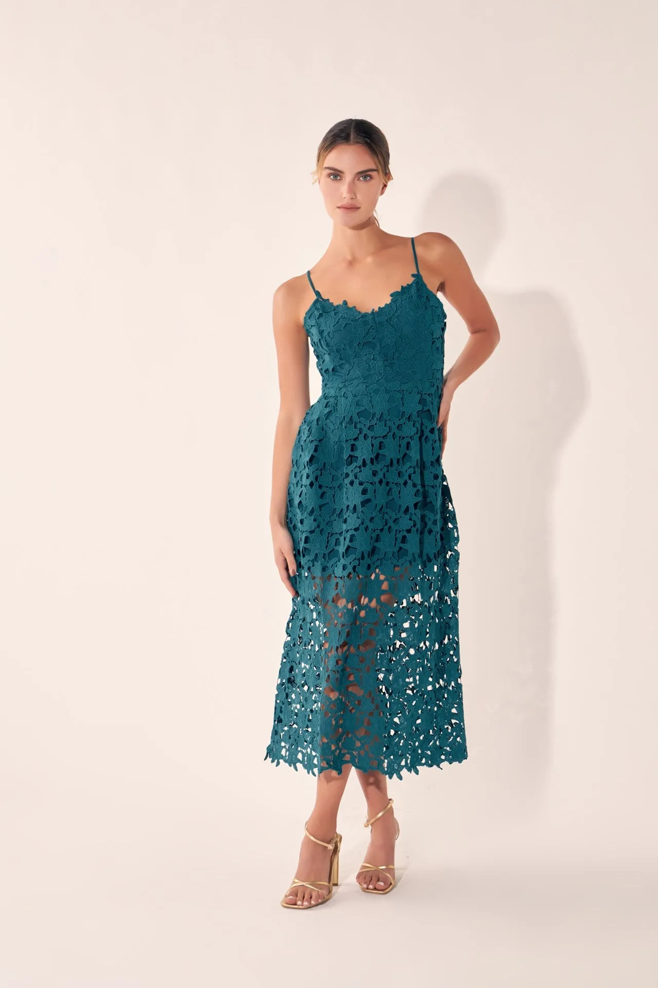 Lace Cami Midi Dress