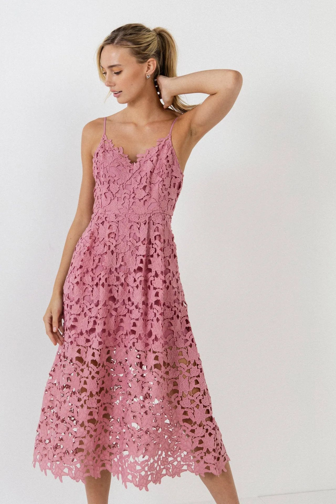 Lace Cami Midi Dress