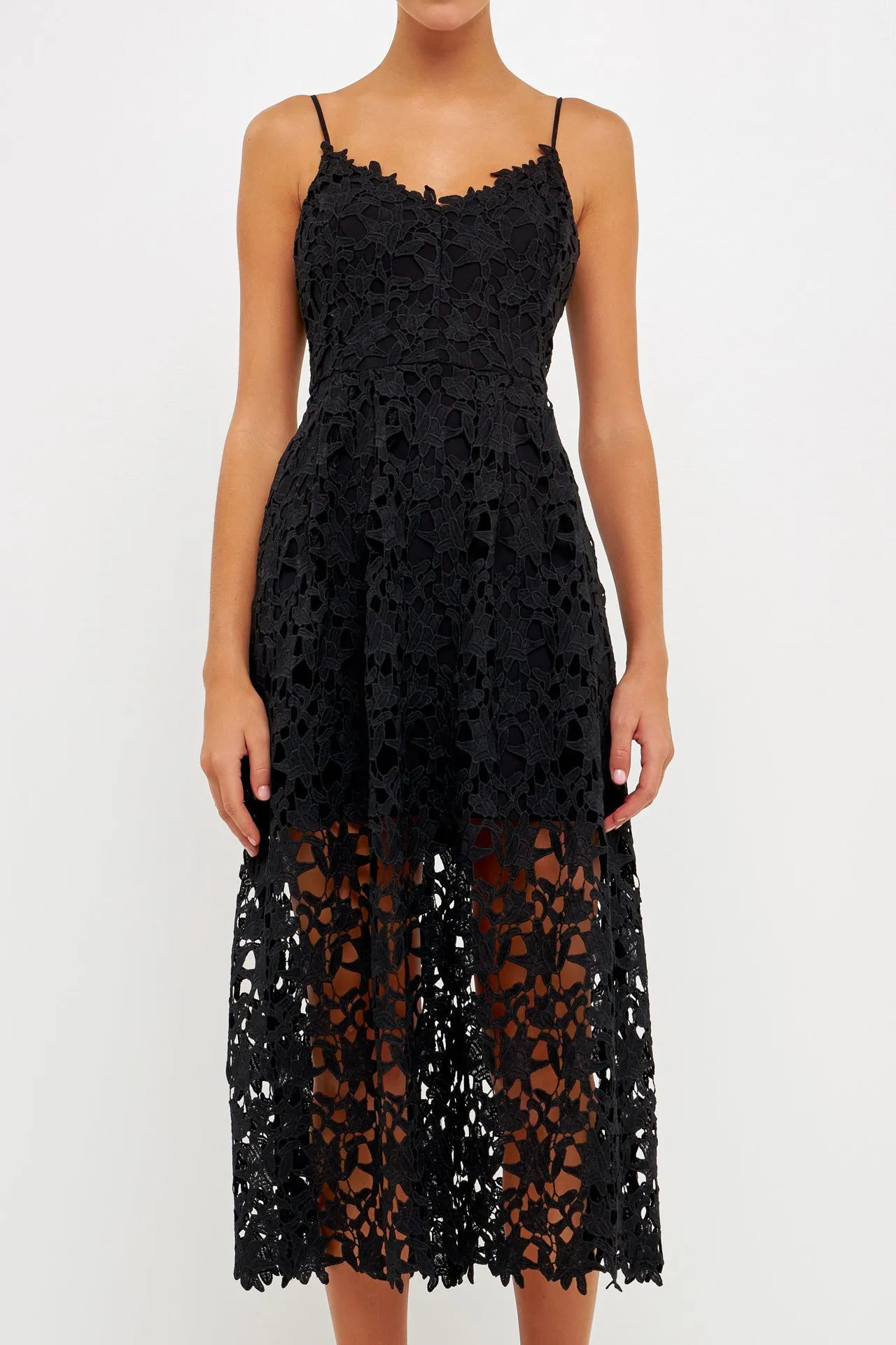 Lace Cami Midi Dress