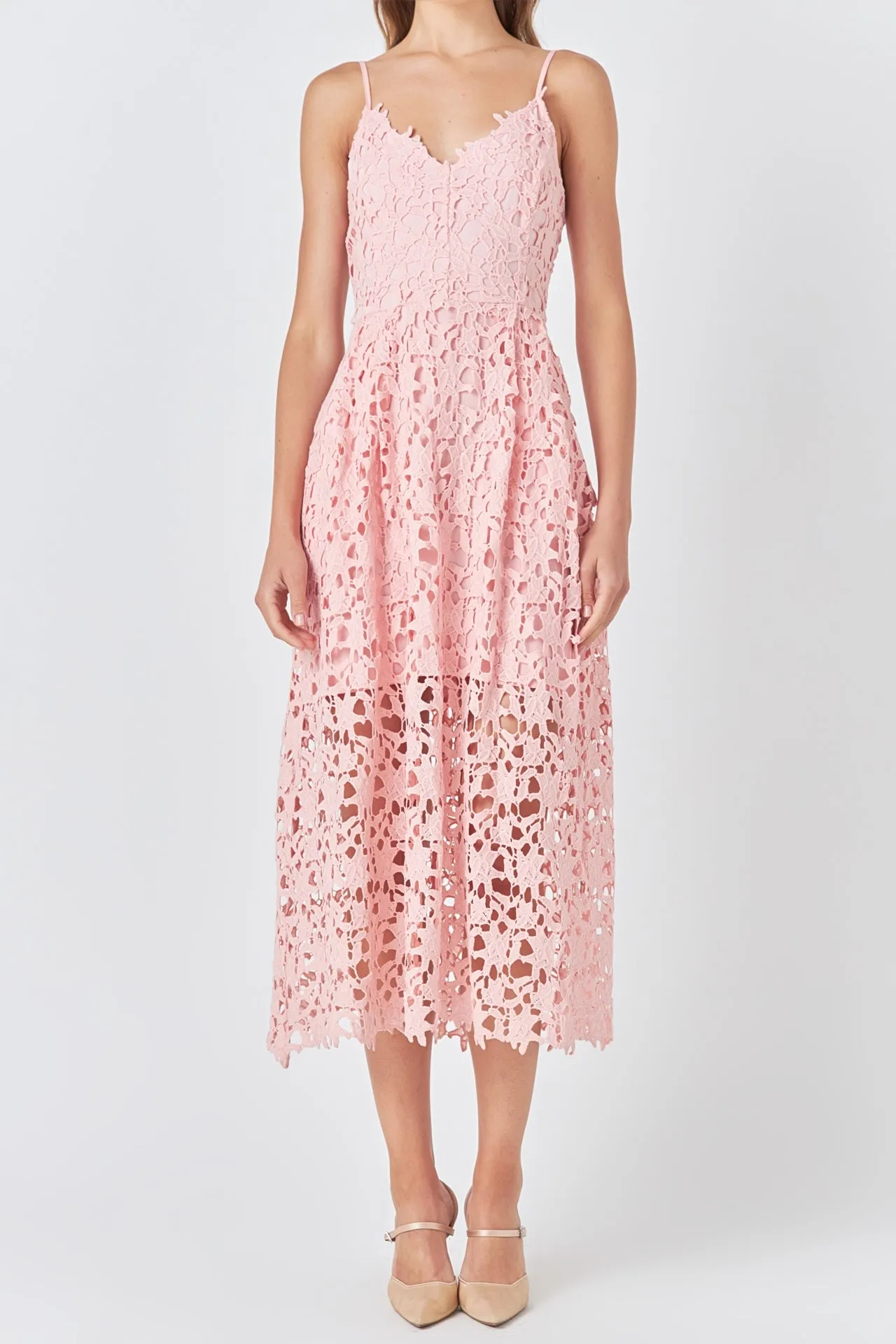 Lace Cami Midi Dress