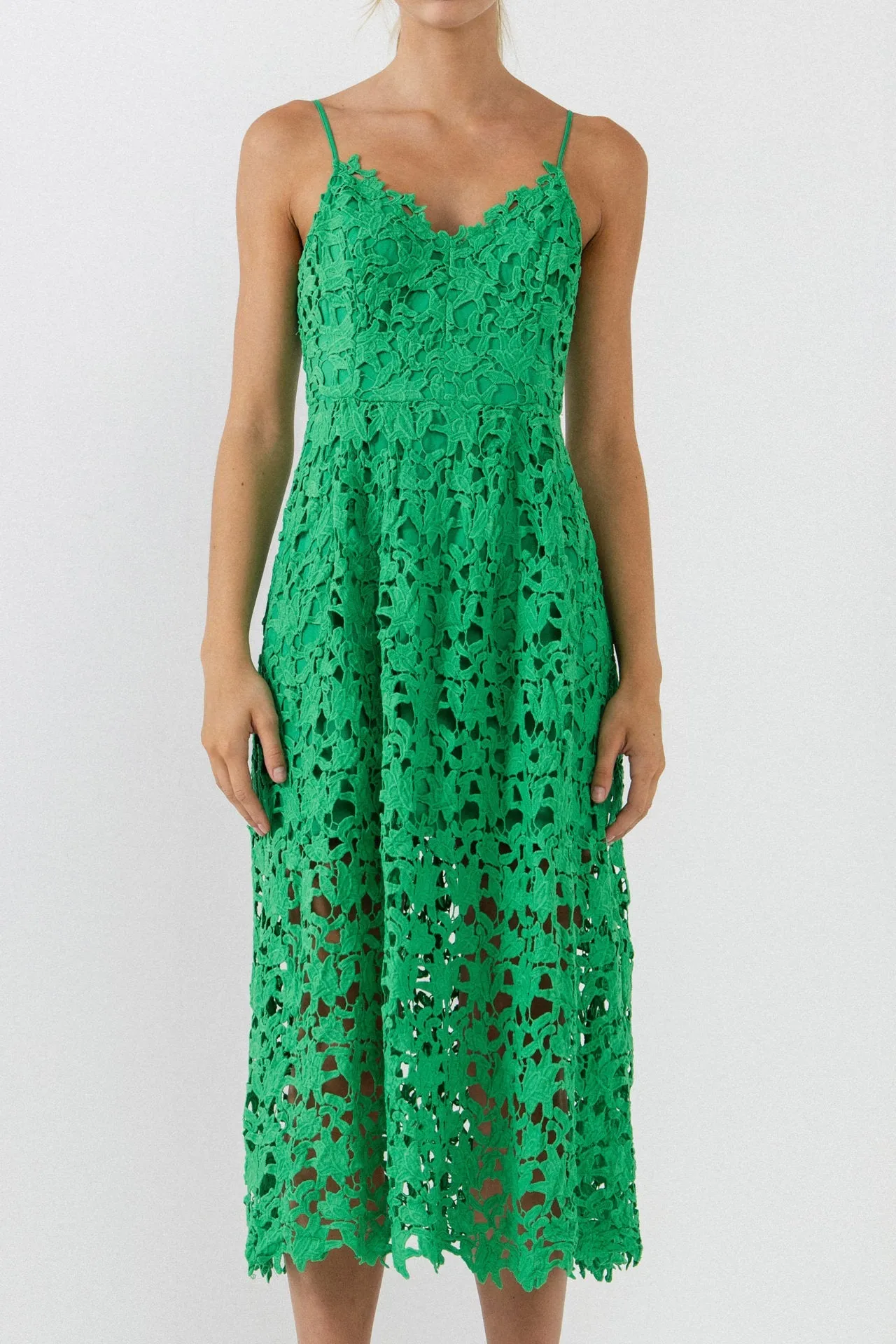 Lace Cami Midi Dress