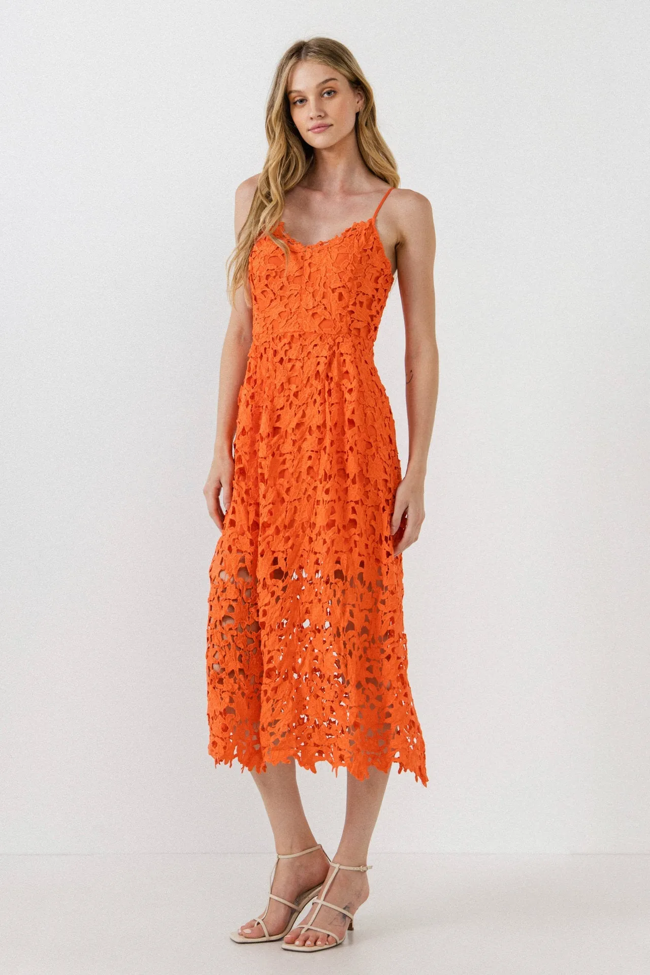 Lace Cami Midi Dress
