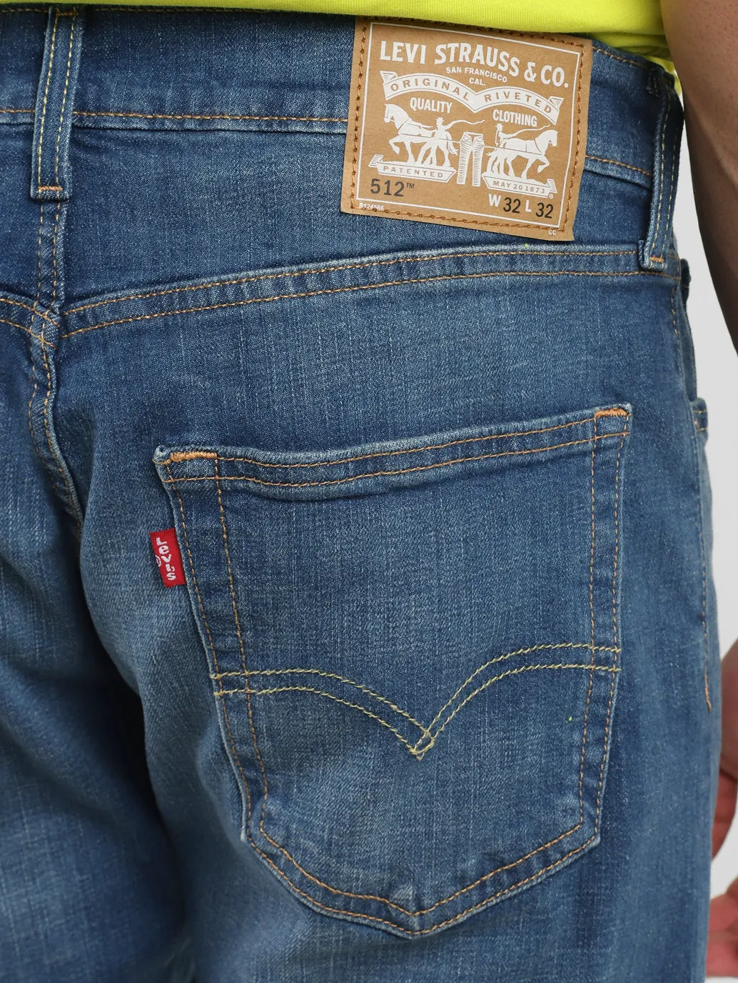 Men's 512 Blue Straight Fit Mid Rise Jeans