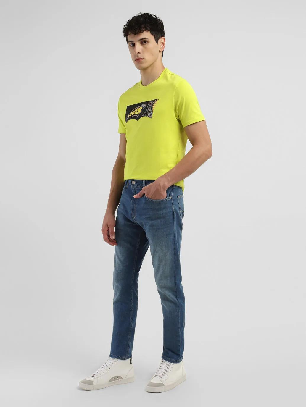 Men's 512 Blue Straight Fit Mid Rise Jeans