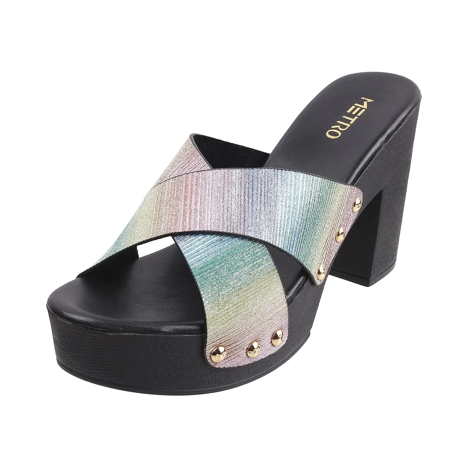 Metro Womens Synthetic Multi Color Slip Ons
