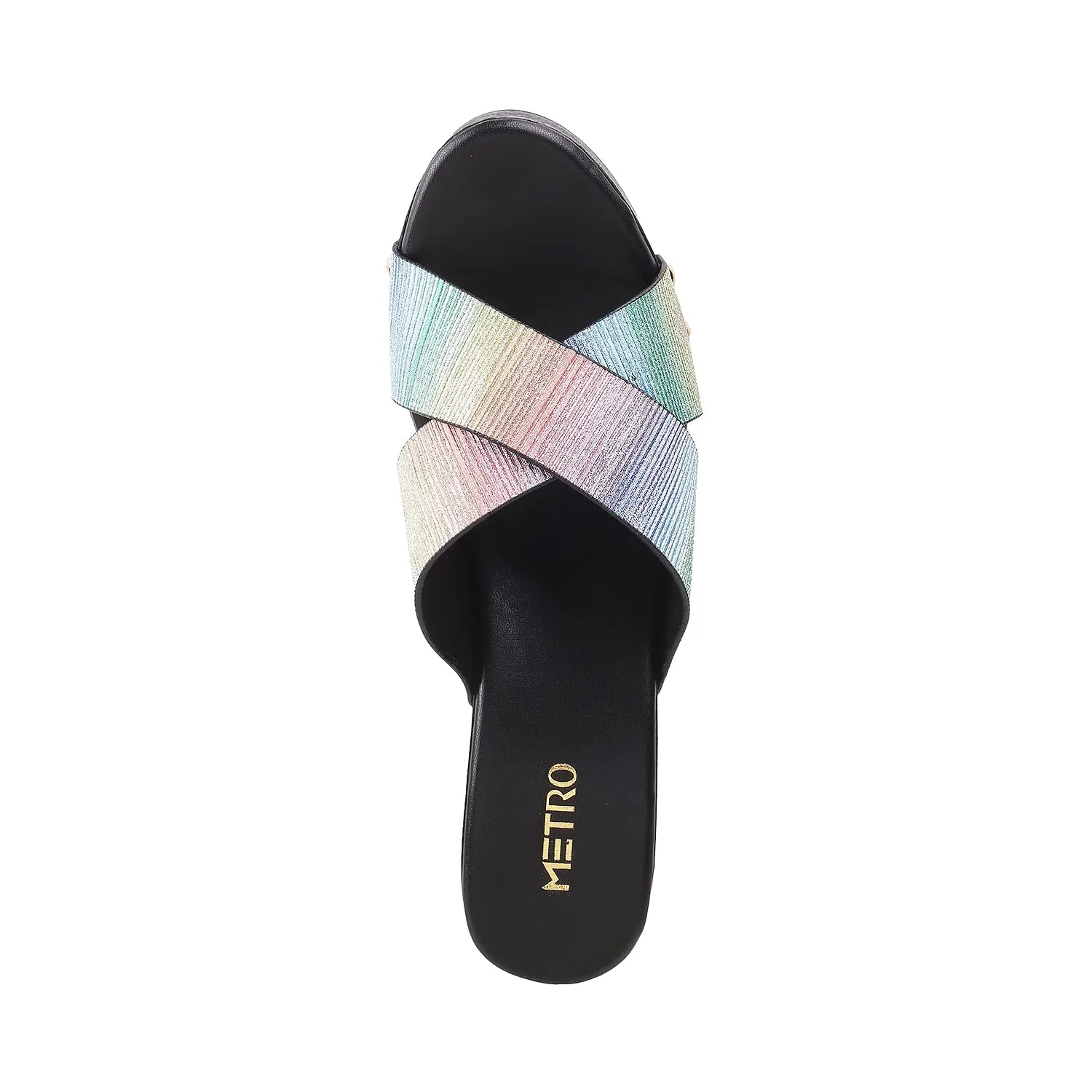 Metro Womens Synthetic Multi Color Slip Ons