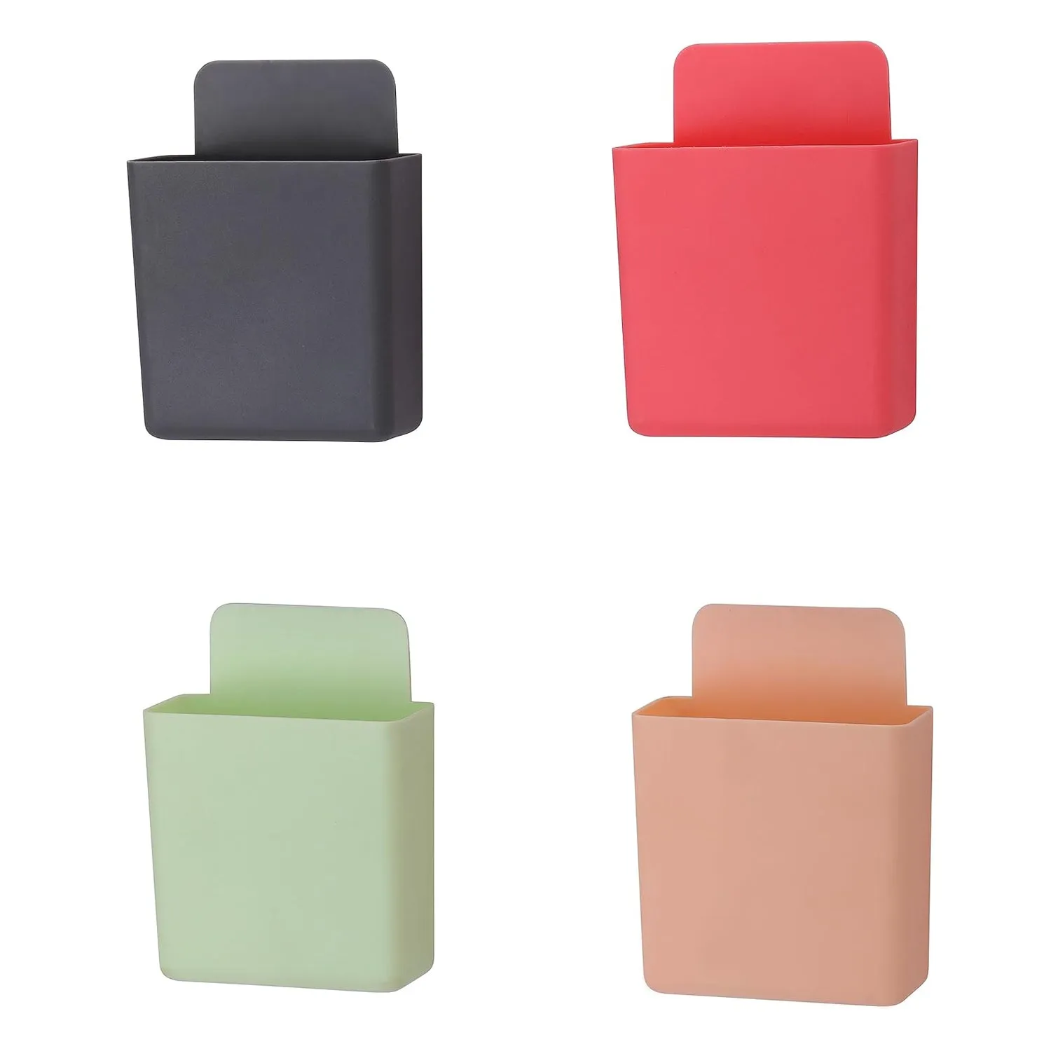 Multipurpose Plastic Wall Mounted Remote & Mobile Holder Stand  (Pack of 4)